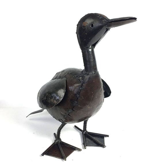 Duck Statue / Scrap Metal Duck / Handmade from Zimbabwe / Bird