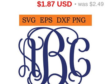 Sale 25% - Vine Monogram Svg / Eps / Dxf / Jpg files INSTANT DOWNLOAD!