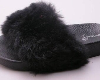 target faux fur slides