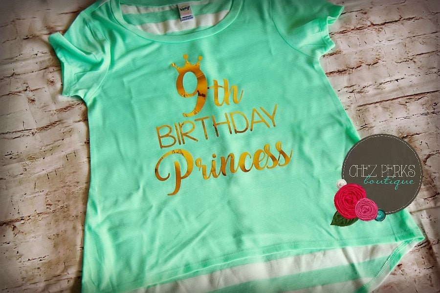 9th birthday shirt 9th birthday girl Nine Year Old Birthday