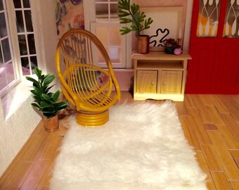 Mini Faux Fur White Rug