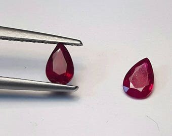 Natural 6x4mm pear shape Ruby price for all 3