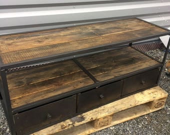 Cabinet wood and steel industrial style Tv