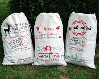 Personalized Santa Sacks - Personalized Christmas Sack - Christmas Present Sack