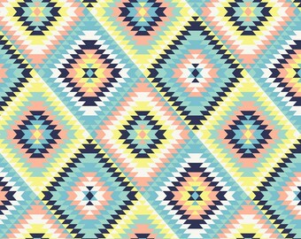Aztec Quilt Anti-Pill Fleece Fabric fabric by the yard/David Textiles/Free shipping available/tribal fabric/southwest fabric
