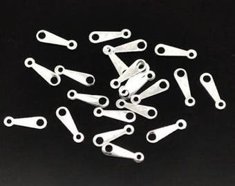 100 connectors to link closure 10 x 3 mm silver plated necklace