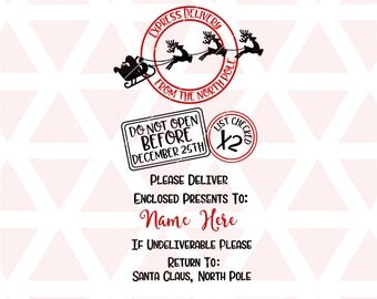 Santa Sack svg, eps, dxf, png, cricut, cameo, scan N cut, cut file, Christmas svg, santa bag svg, santa mail svg, santa svg, reindeer svg