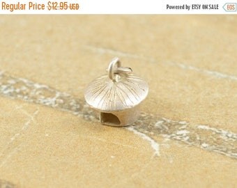 HUGE Sale Textured Roof Tribal Hut Charm / Pendant Sterling Silver 1.8g
