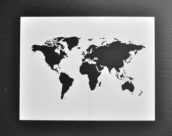 World map stencil | Etsy