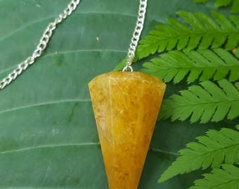 Citrine Dowsing Pendulum Kit - pendulum, pouch and instructions on how to use dowing pendulum