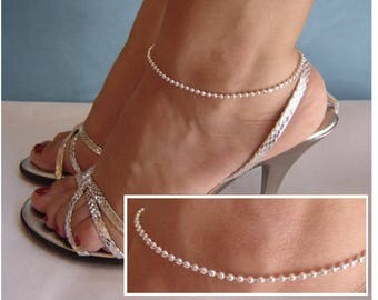 Sterling Silver anklet ball - 925 sterling silver ankle bracelet