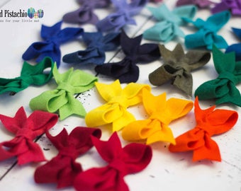 Pigtail Felt Bows - Hair Bows - Baby Bows - Toddler bows - Pigtail bows
