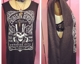 Guns n Roses tank/guns n roses tunic tee/FAB 208 NYC/ rock n roll tee shirt/rock n roll tunic