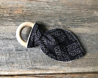 Baby Teething Toy, Baby Teething Ring, Natural Wood Teether