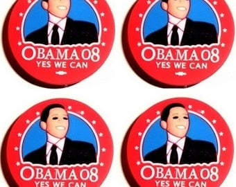 1 pine shoe charm clip type Jibbitz Barack Obama Yes We Can fangs or any other garment decoration shoe bag