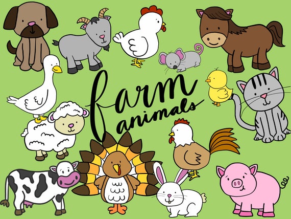 FARM ANIMAL CLIPART clip art animals cute doodles vector