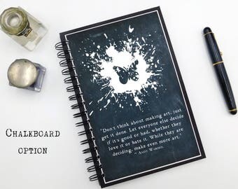 Art Notebook, Andy Warhol, Sketchbook, Hardcover Notebook, Spiral Notebook, Blank Lined, Bullet Journal