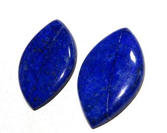 RARE~ 100% Natural Smooth Lapis Lazuli Marquise shape Cabochons 52X31mm Approx Top Quality On Whole Sale Price.{LP-25}