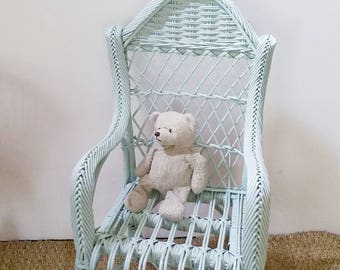 Rattan children Chair revamped vintage