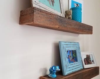 Set of 2 Floating barnwood shelves! Farmhouse shelves! Reclaimed Wood Shelves! Floating Shelves! Shipping included!!