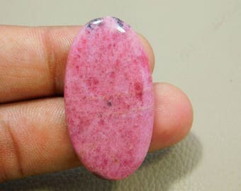 40%OFF Natural Pink Rhodonite Cabochon Loose Gemstone 20x40 MM Approx Oval Shape 47.00 Cts For Making Jewelry