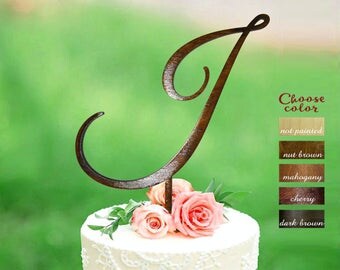 Letter J Cake Topper Wood Initial Initials Rustic Letter J Cake Topper Wood Initial Initials Rustic