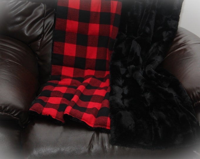 Buffalo Plaid Blanket | Bohemian Decor | Boho Decor | Cotton Flannel Blanket | Rustic Blanket | Cabin Blanket | Lumberjack Blanket