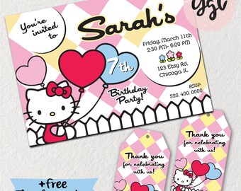Hello Kitty Birthday Invitation, Hello Kitty Party