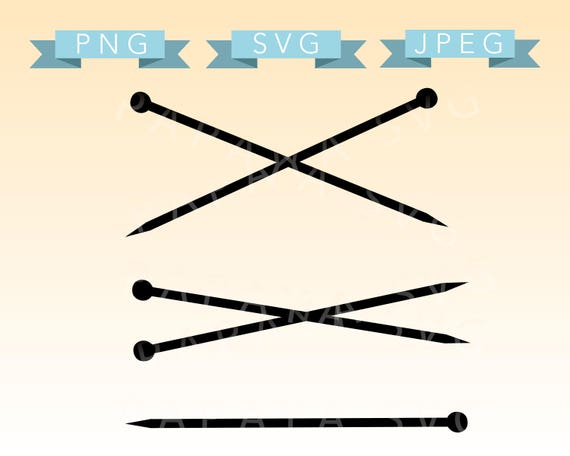 Download Knitting Needles Cut File set SVG PNG JPEG Cricut