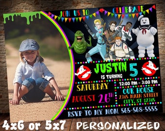Ghostbusters Invitation, Ghostbusters Birthday Invite, Ghostbusters Birthday Invitation, Ghostbusters Party Invite, Slimer Party