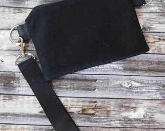 Crossbody purse, wallet, clutch, wristlet, NFL regulation size, NFL stsdium bag, black purse, black bag