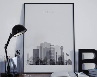 Tehran Art Tehran Watercolor Tehran Multicolor Tehran Wall Art Tehran Wall Decor Tehran Home Decor Tehran City Tehran Skyline Tehran Print