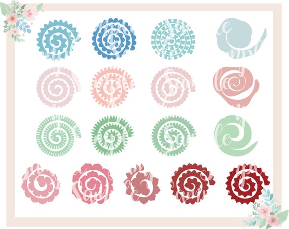 Download 17 Rolled Paper Flowers SVG Cut Files Paper Flowers bundle