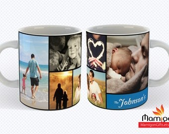 Custom Mug, Personalized Mug, Photo Collage Mug, Father's Day Gift, Mother's Day Gift, Gift for GrandMa, Gift for Grandpa, Family Photo Mug