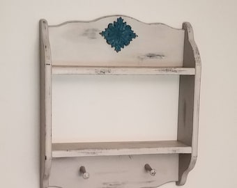 Antique Distressed Wood Wall Shelf
