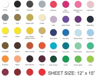 Siser Easy Weed Easyweed Heat Transfer Vinyl HTV Iron On by the Sheet 12" x 15"