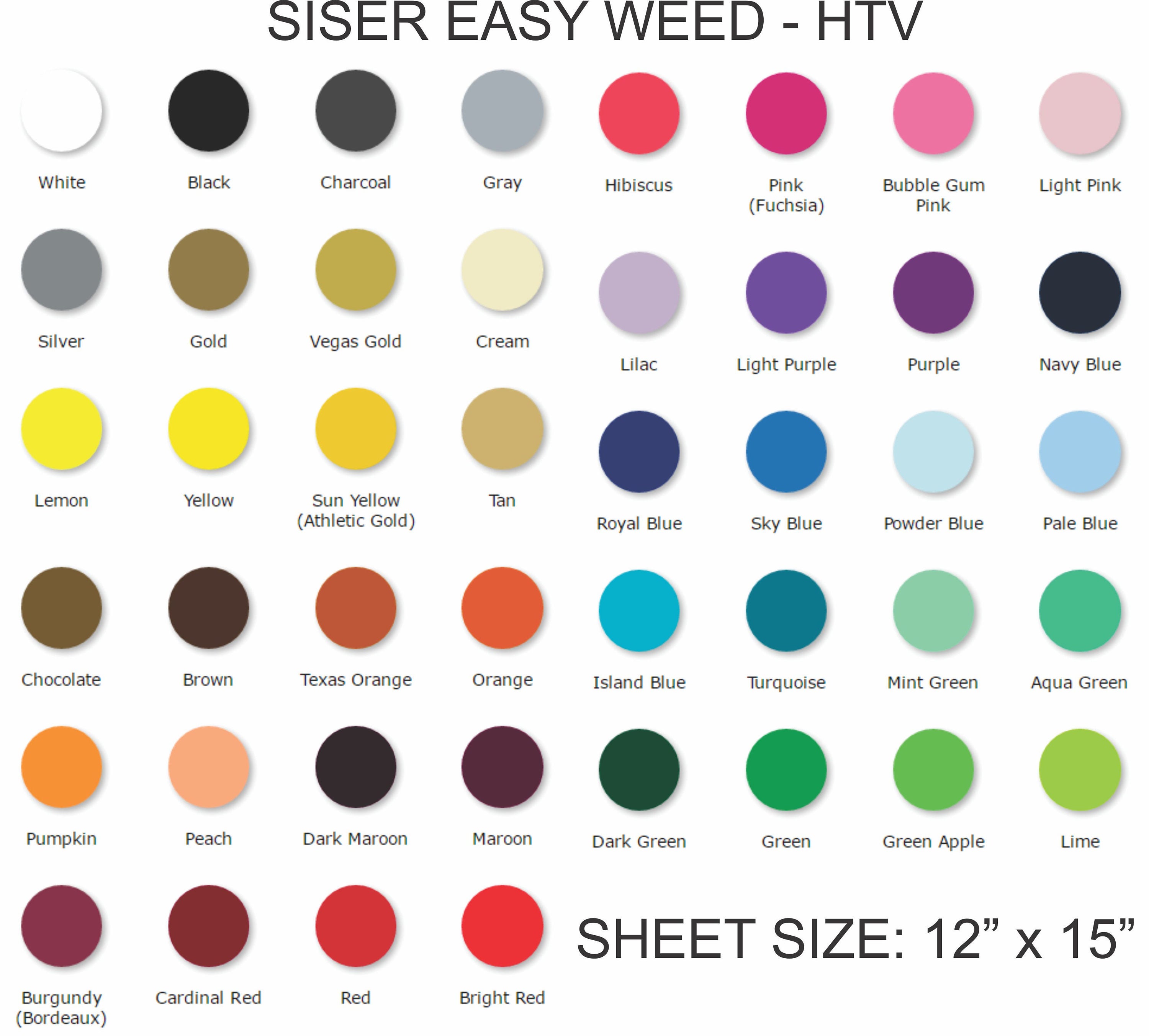 Siser Easy Weed Easyweed Heat Transfer Vinyl HTV Iron On by