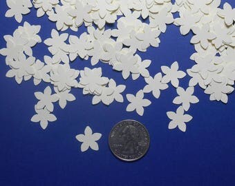 200 Small Vanilla Cream Flower Confetti Punches Die Cuts 1/2" Textured Cardstock Paper Flower Table Scatter Scrapbook Card Embellishments