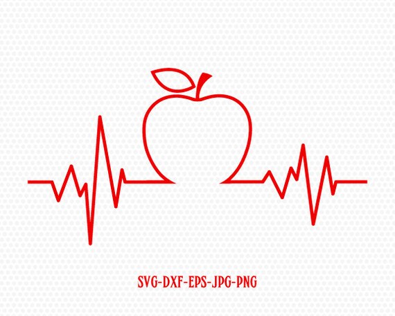 Download Free Svg Apple Heart Beat Teacher