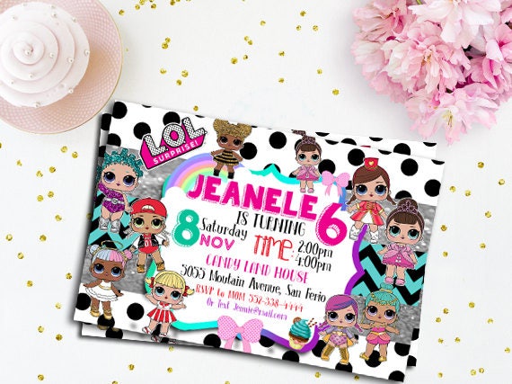 Biglietti Invito LOL Surprise - 20 Pezzi Assortiti Per Compleanno Bambine E Ragazze - Foto 9