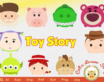 tsum tsum svg, toy story svg, woody svg, Silhouette Stud Cricut Cameo Files Silhouete cut tzum woody buzz jessie lotso marcianos espinas