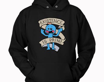 Mr. Meeseeks Hoodie - All Sizes - Rick & Morty Hoodie – Awesome Rick and Morty Sweatshirt Featuring Mr. Meeseeks - Origional Adult Swim
