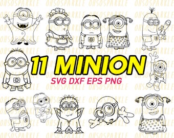 minion clipart, minion svg ,eps, dxf, png, cut files, despicable me, cricut, printable, image, printable, silhouette, vector, line art,