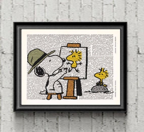 Snoopy Wall Art Woodstock Charlie Brown Poster Dictionary