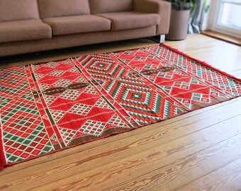 Carpet,Tapis,Teppich, 135x200 cm,4,5'x6,5' ,Area Rug oriental,Floor mat,Kelim,Kilim,Syria,Damaskunst 1-4-22