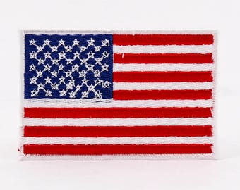 Iron On Patch USA Flag Patch American Flag Patch for Jackets Military and Boy Scout Style Patch for Sleeve Sew On or Iron On - 2"x3" I1032