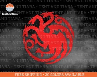 House Targaryen Sigil - Vinyl Decal, Car Decal, Laptop Decal, Bottle Decal, Yeti Decal, Game of Thrones, Daenerys, Mother of Dragons