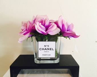Custom glass vase, Chanel vase!