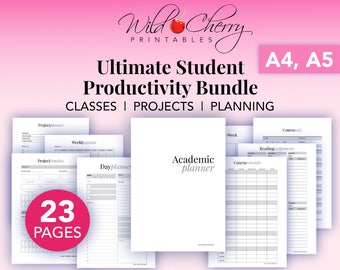 Student Planner, Study Planner, School Planner, Back to School, College Planner, High School Planner, Academic Planner, Printable A4 A5
