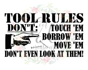 Download Tool Rules Father Dad Garage Shop Shed Wall Sign Decoration